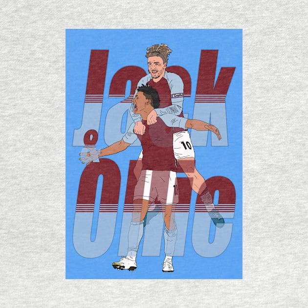 Aston villa Jack Grealish and Ollie Watkins in celebration AVFC Print Poster by madein1874